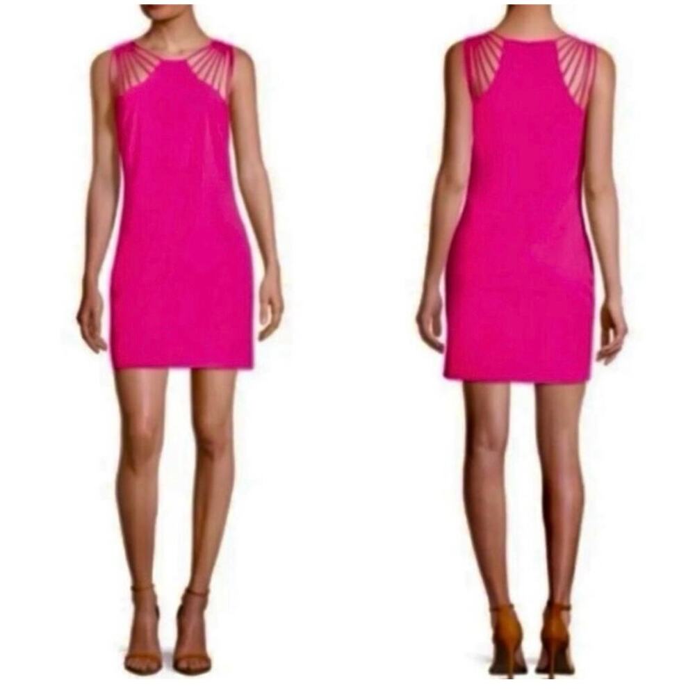 Dress the Population Fuchsia Cutout Sheath Cocktail Mini Dress S - Picture 9 of 16